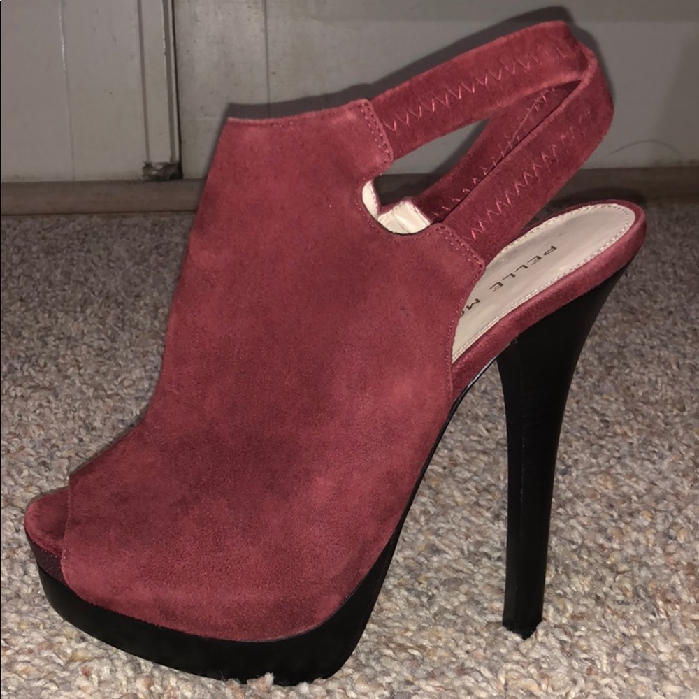 Pelle Mode peep toe platform heels